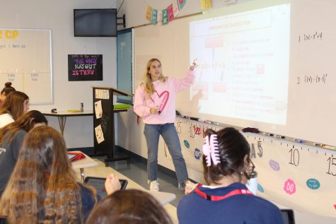 Ms. Ana Figueras guides her A3 Algebra II class on December 10.