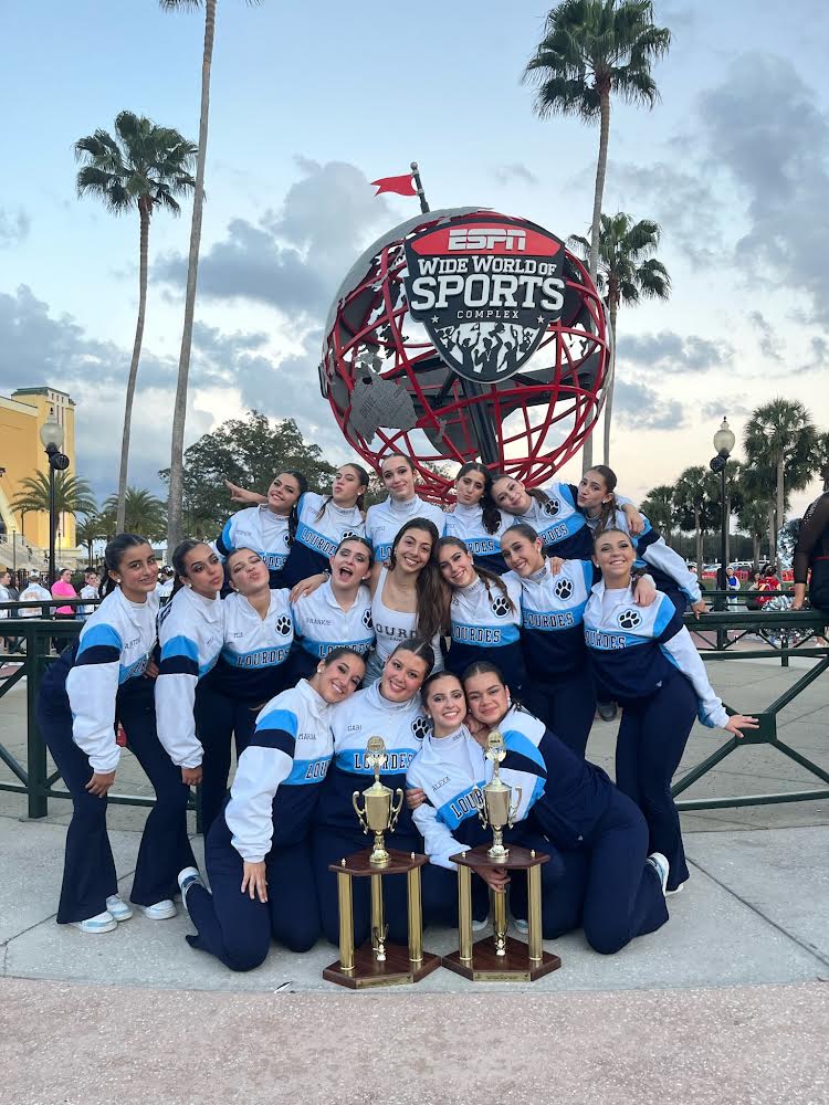 JV Lourdes Dancers after competing their routines for the last time together at Nationals. 