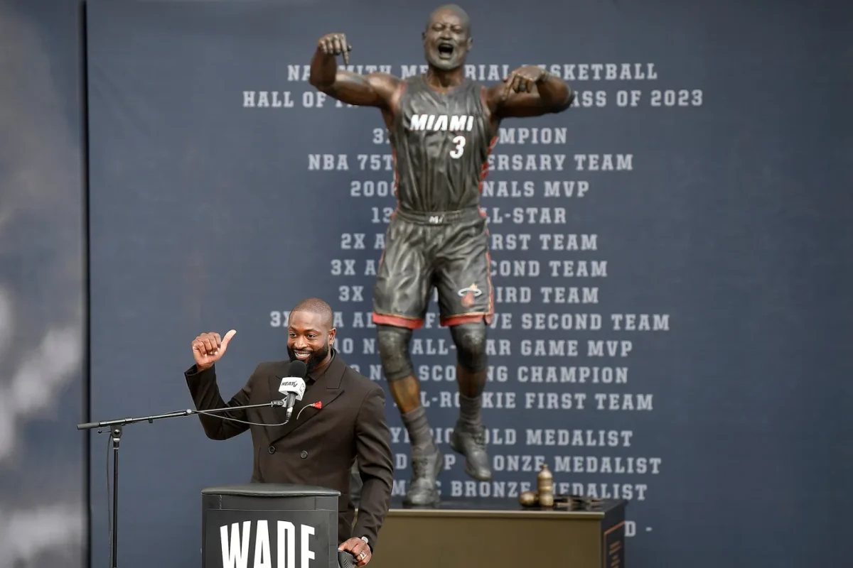 Dwayne Wade's statue has taken on a life of it's own, with memes and posts circulating about it.